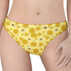 Cute Honey Bee Pattern Print Women's Thong