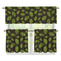 Cute Hop Cone Pattern Print 3 Piece Kitchen Curtains