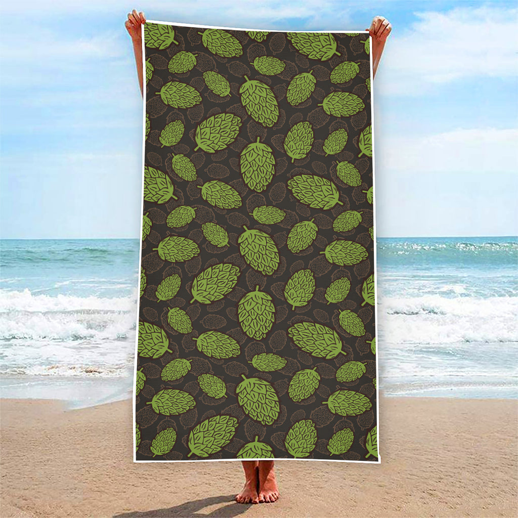 Cute Hop Cone Pattern Print Beach Towel