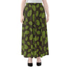 Cute Hop Cone Pattern Print Chiffon Maxi Skirt