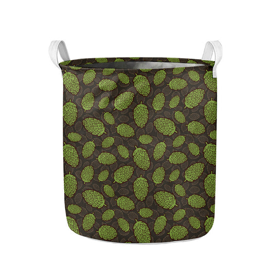 Cute Hop Cone Pattern Print Collapsible Laundry Basket