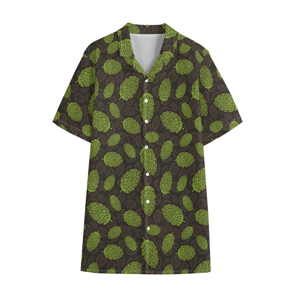 Cute Hop Cone Pattern Print Cotton Hawaiian Shirt