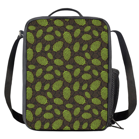 Cute Hop Cone Pattern Print Crossbody Lunch Bag