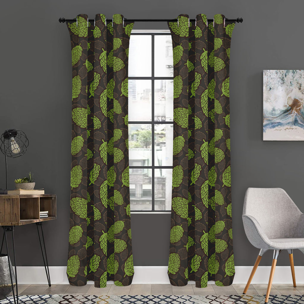 Cute Hop Cone Pattern Print Curtain