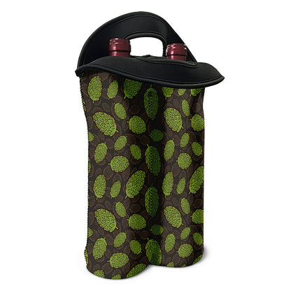Cute Hop Cone Pattern Print Double Neoprene Wine Tote