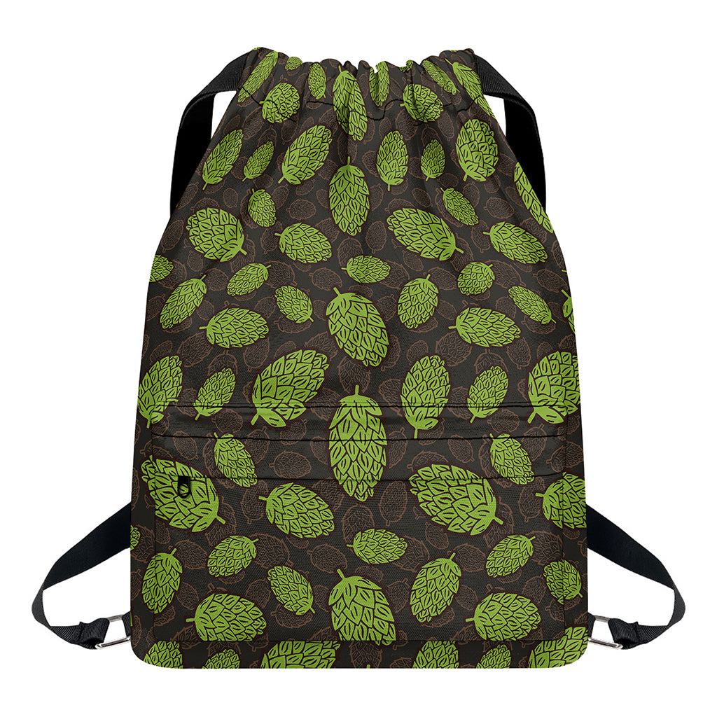 Cute Hop Cone Pattern Print Drawstring Backpack