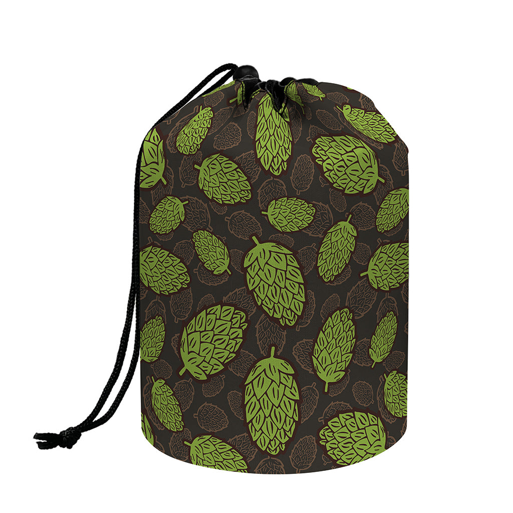 Cute Hop Cone Pattern Print Drawstring Makeup Bag