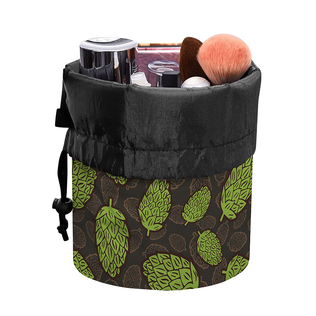 Cute Hop Cone Pattern Print Drawstring Makeup Bag