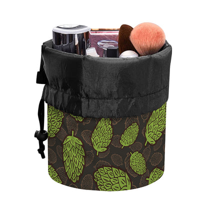 Cute Hop Cone Pattern Print Drawstring Makeup Bag