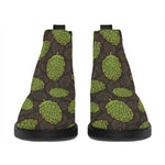 Cute Hop Cone Pattern Print Flat Ankle Boots