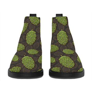 Cute Hop Cone Pattern Print Flat Ankle Boots