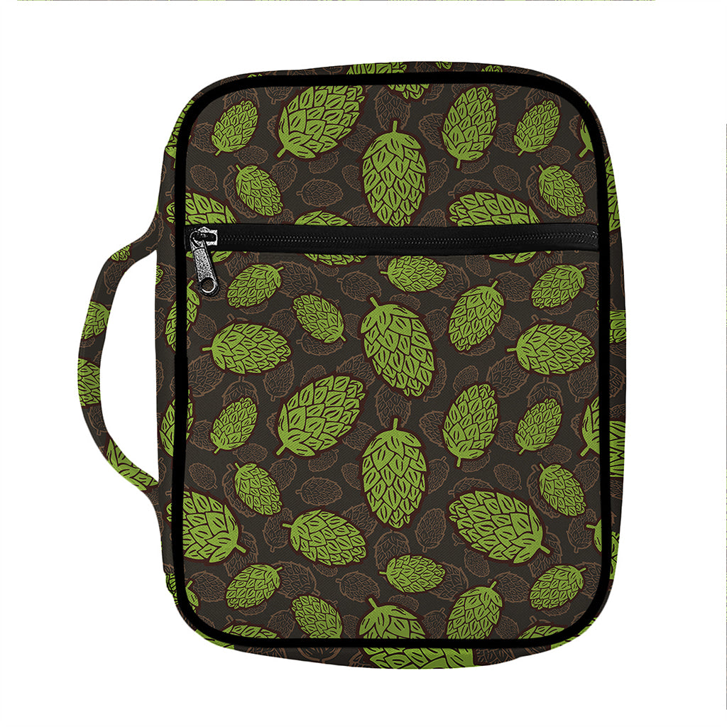 Cute Hop Cone Pattern Print Front Pocket Bible Bag