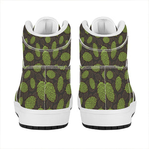 Cute Hop Cone Pattern Print High Top Leather Sneakers