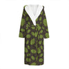 Cute Hop Cone Pattern Print Hooded Bathrobe