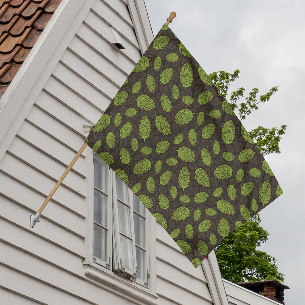 Cute Hop Cone Pattern Print House Flag