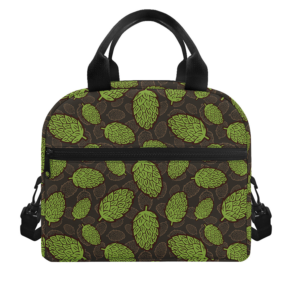 Cute Hop Cone Pattern Print Insulated Lunch Bag