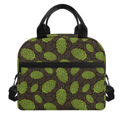 Cute Hop Cone Pattern Print Insulated Lunch Bag