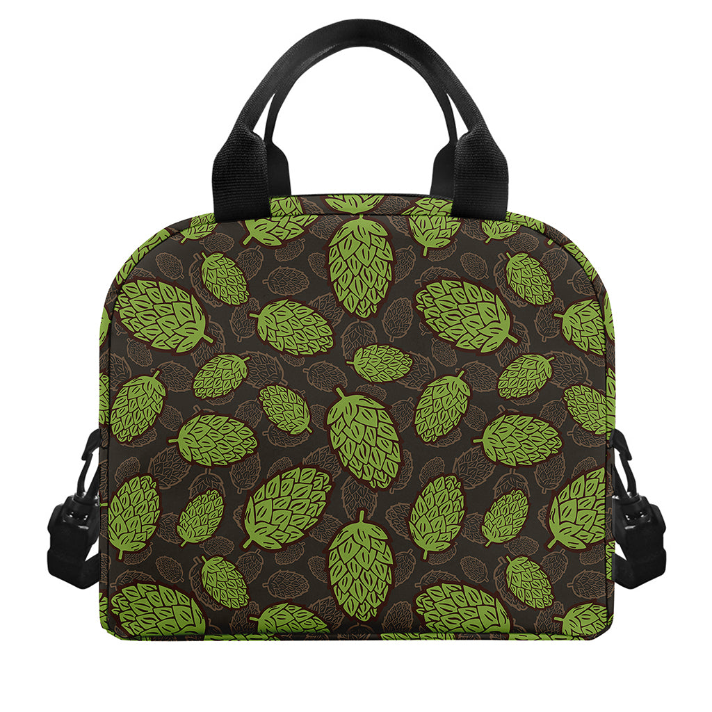 Cute Hop Cone Pattern Print Insulated Lunch Bag