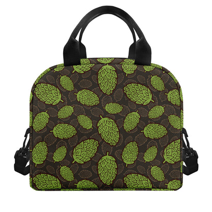Cute Hop Cone Pattern Print Insulated Lunch Bag