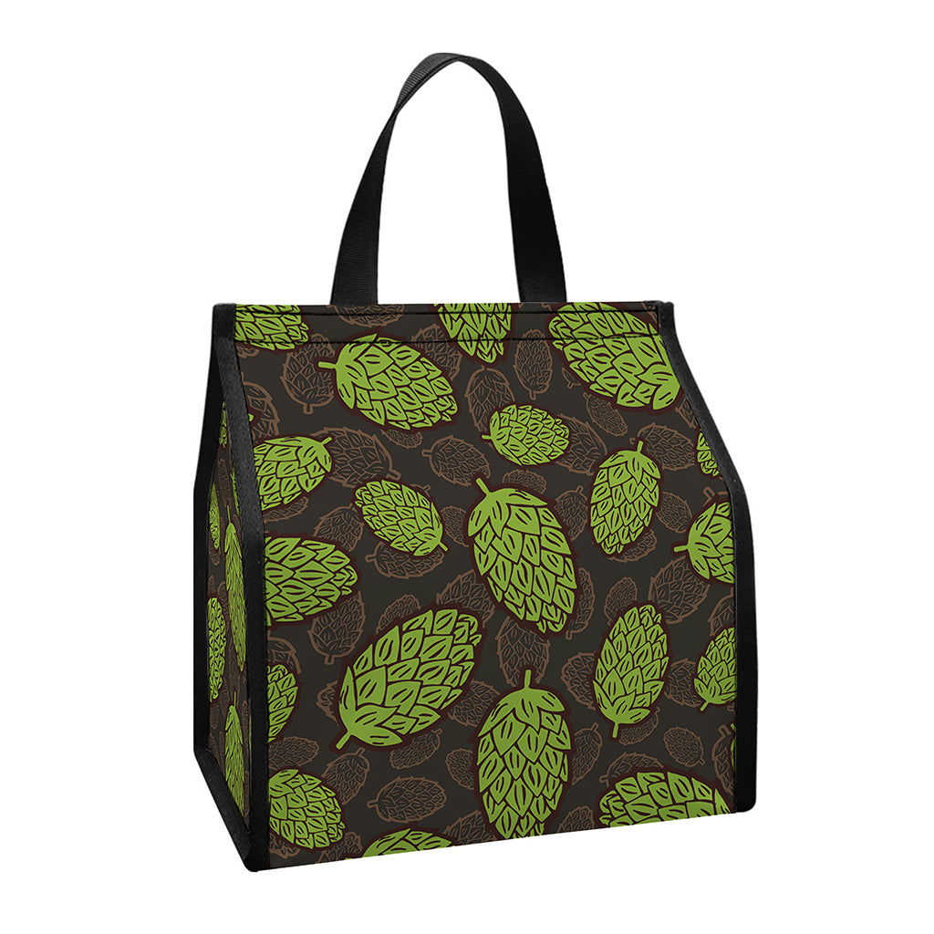 Cute Hop Cone Pattern Print Insulated Lunch Tote