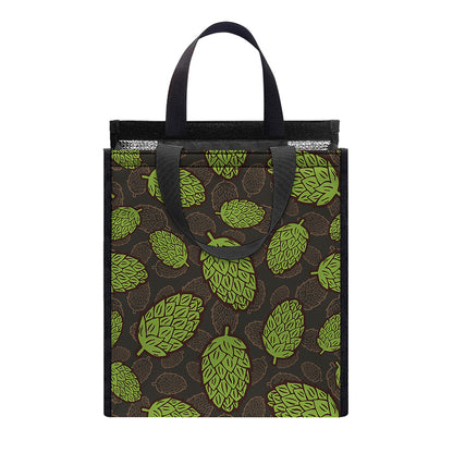 Cute Hop Cone Pattern Print Insulated Lunch Tote