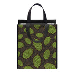 Cute Hop Cone Pattern Print Insulated Lunch Tote