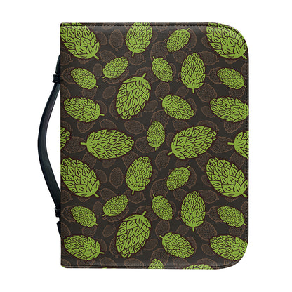 Cute Hop Cone Pattern Print Leather Bible Cover