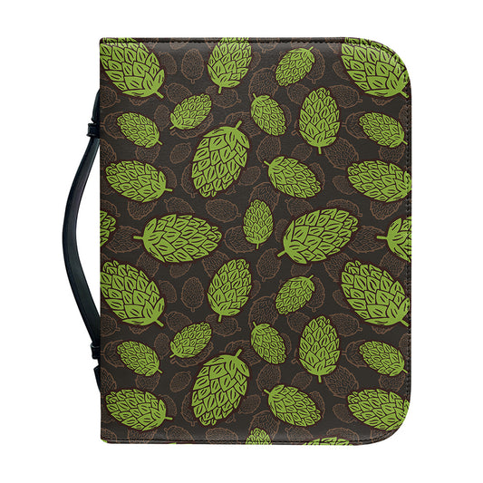 Cute Hop Cone Pattern Print Leather Bible Cover