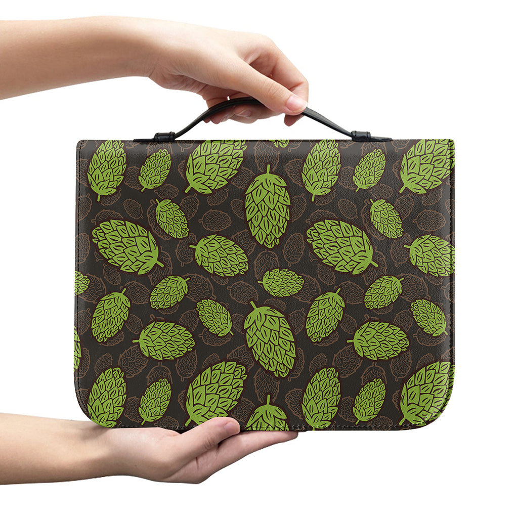 Cute Hop Cone Pattern Print Leather Bible Cover