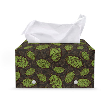 Cute Hop Cone Pattern Print Leather Tissue Box Cover