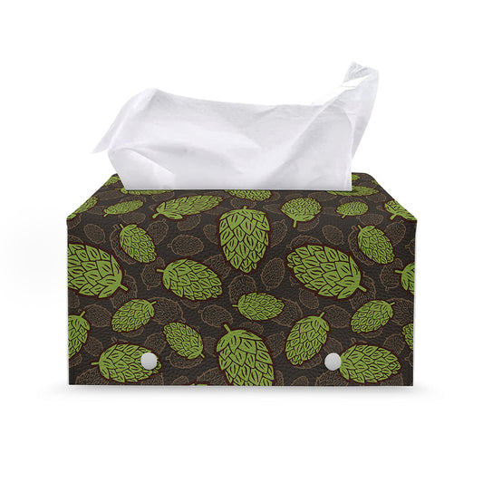Cute Hop Cone Pattern Print Leather Tissue Box Cover