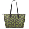 Cute Hop Cone Pattern Print Leather Tote Bag