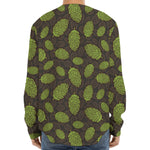 Cute Hop Cone Pattern Print Long Sleeve Baseball Jersey