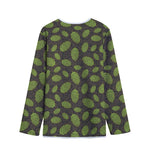 Cute Hop Cone Pattern Print Long Sleeve Short Coat