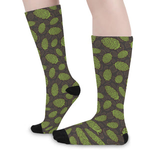 Cute Hop Cone Pattern Print Long Socks