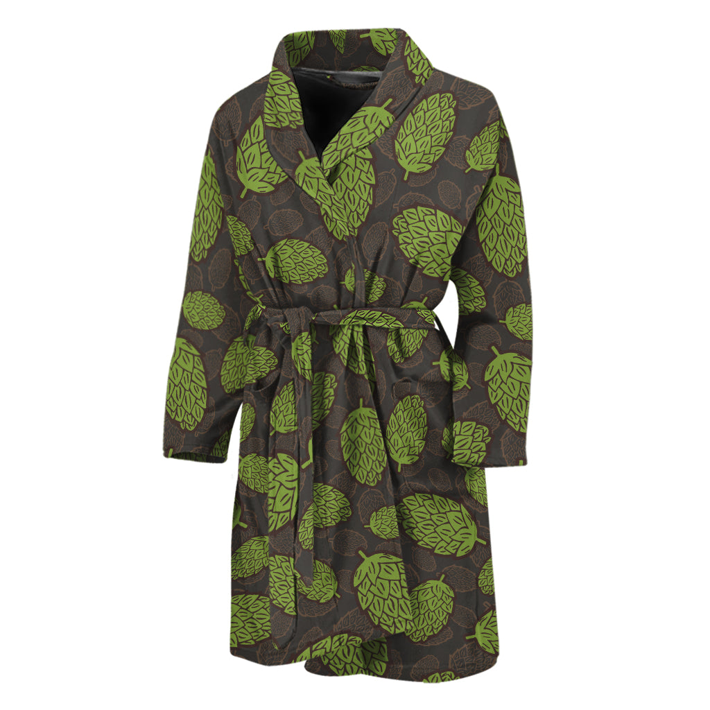 Cute Hop Cone Pattern Print Men's Bathrobe