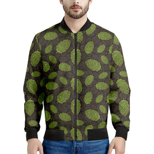 Cute Hop Cone Pattern Print Men's Bomber Jacket