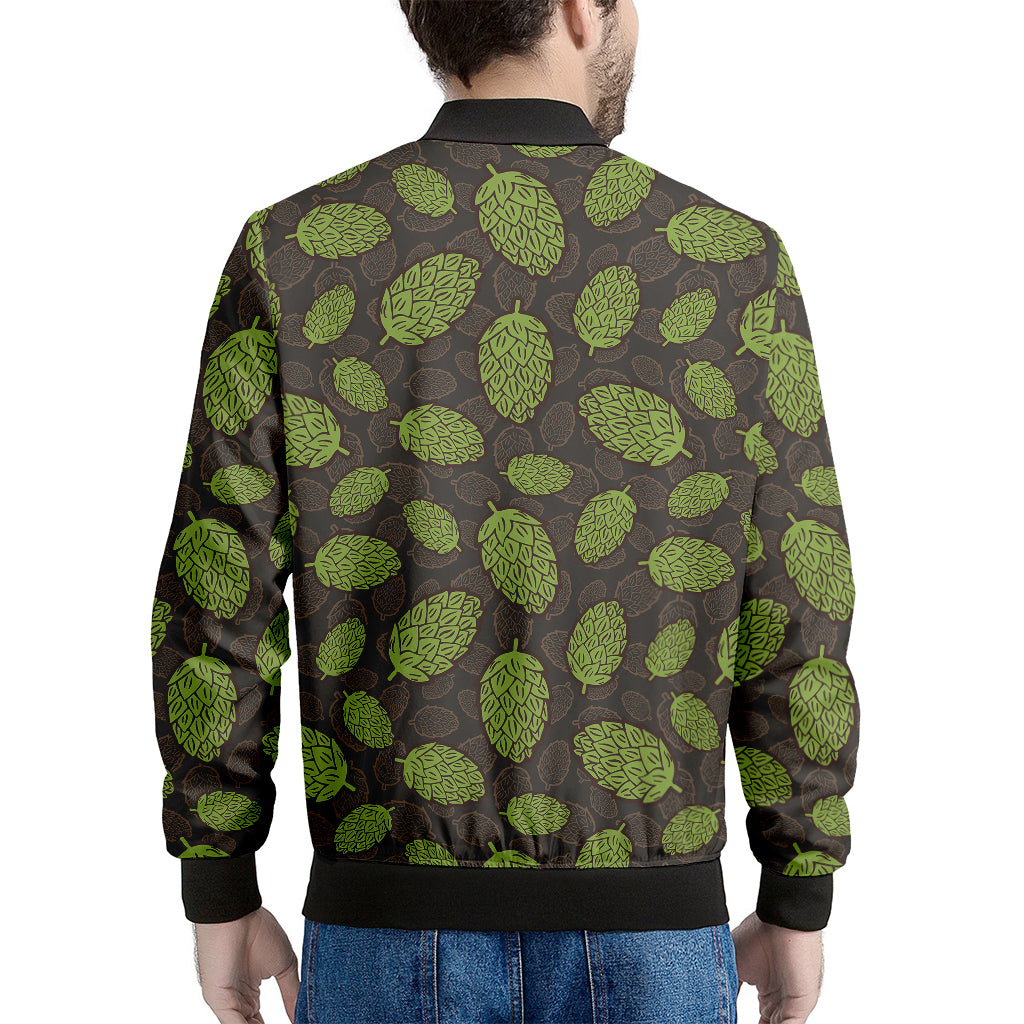 Cute Hop Cone Pattern Print Men's Bomber Jacket