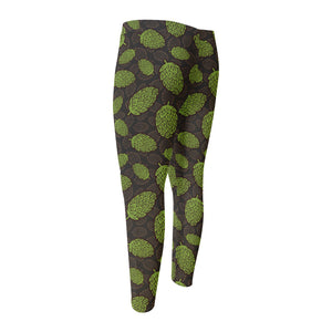 Cute Hop Cone Pattern Print Men's Compression Pants