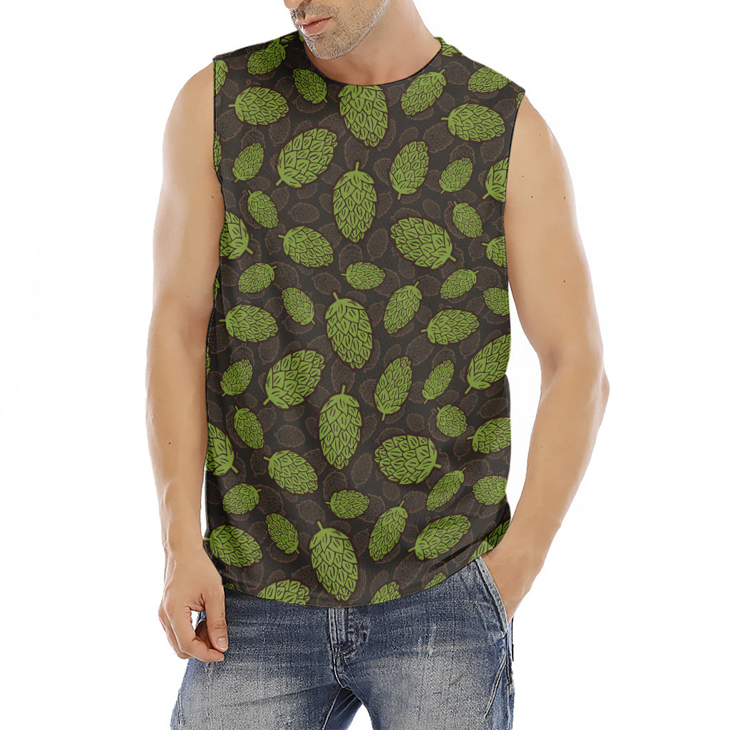 Cute Hop Cone Pattern Print Men's Fitness Tank Top