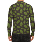 Cute Hop Cone Pattern Print Men's Long Sleeve Rash Guard