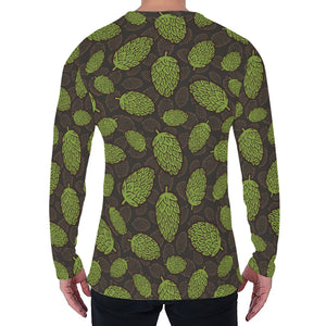 Cute Hop Cone Pattern Print Men's Long Sleeve T-Shirt