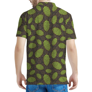 Cute Hop Cone Pattern Print Men's Polo Shirt