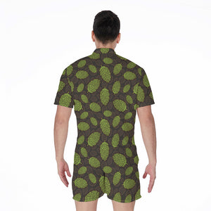 Cute Hop Cone Pattern Print Men's Rompers