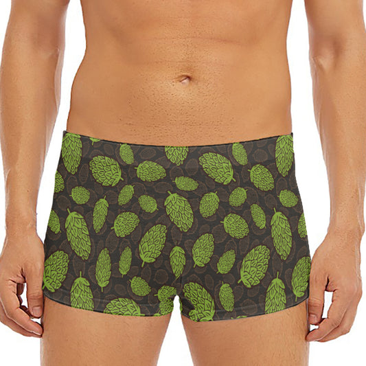Cute Hop Cone Pattern Print Men's Short Boxer Briefs