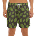 Cute Hop Cone Pattern Print Men's Split Running Shorts