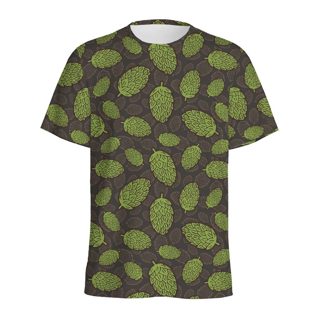 Cute Hop Cone Pattern Print Men's Sports T-Shirt