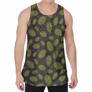 Cute Hop Cone Pattern Print Men's Velvet Tank Top