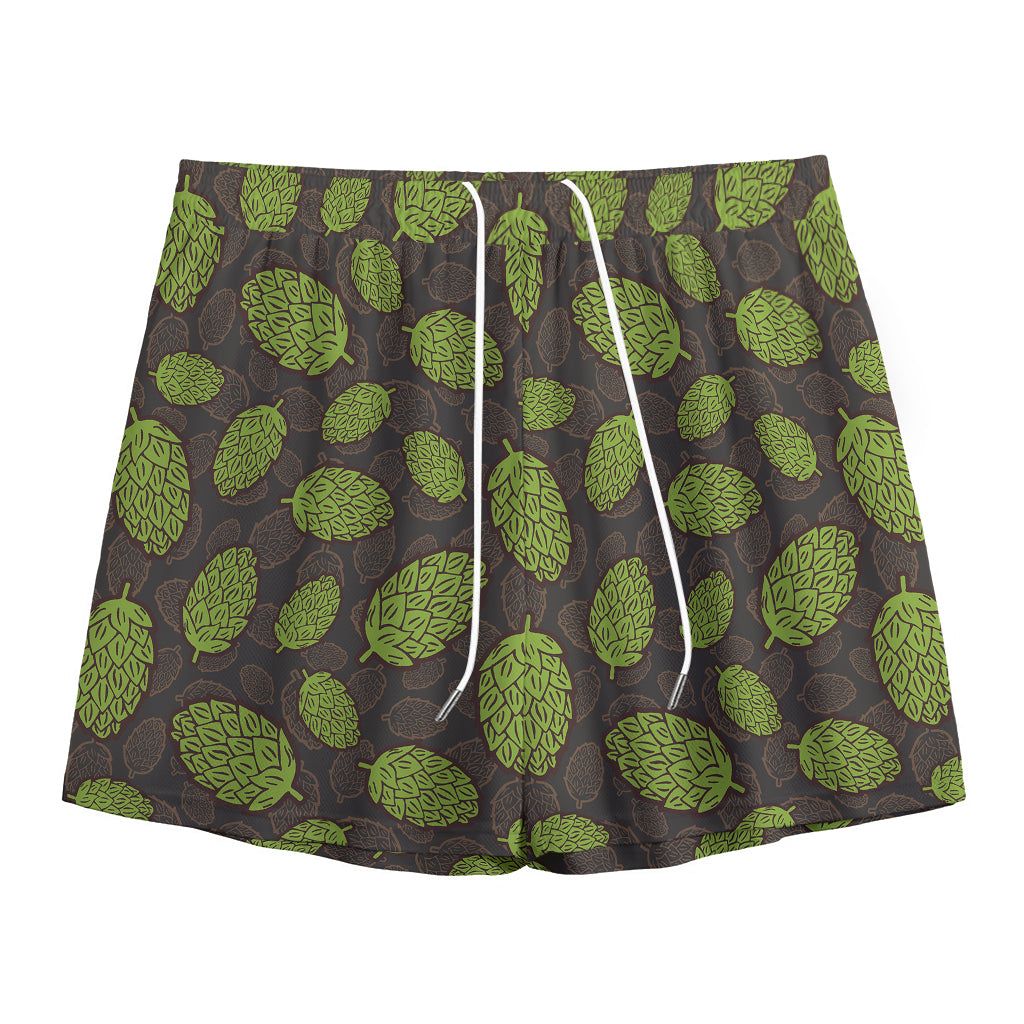 Cute Hop Cone Pattern Print Mesh Shorts