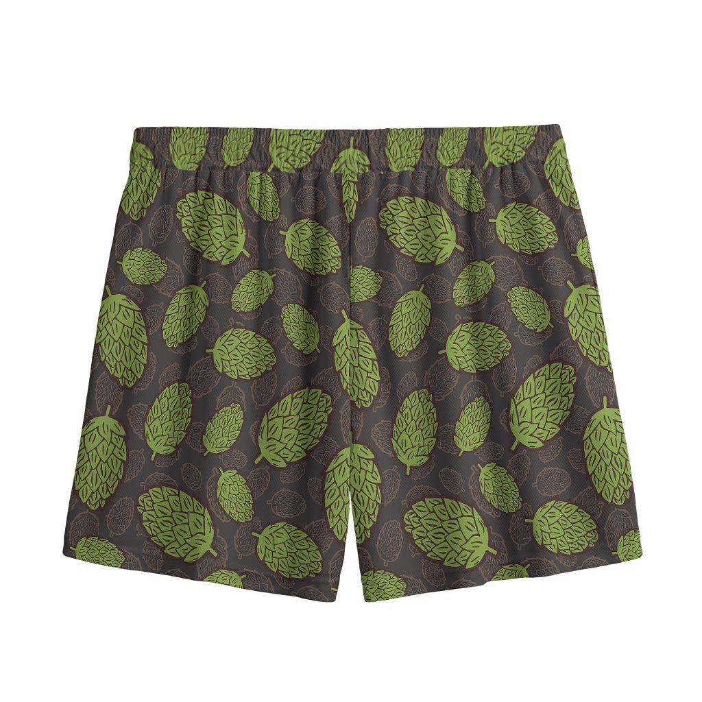 Cute Hop Cone Pattern Print Mesh Shorts